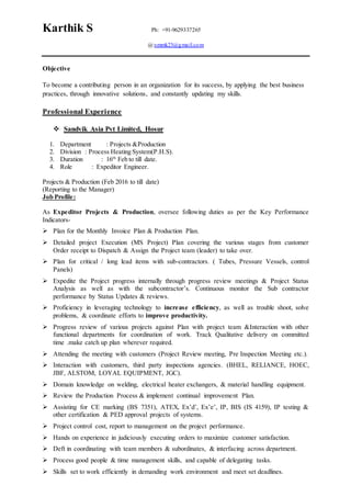 Karthik S - 5.5 Years of Experience | PDF