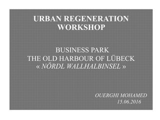 URBAN REGENERATION
WORKSHOP
BUSINESS PARK
THE OLD HARBOUR OF LÜBECK
« NÖRDL WALLHALBINSEL »
OUERGHI MOHAMED
15.06.2016
1
 