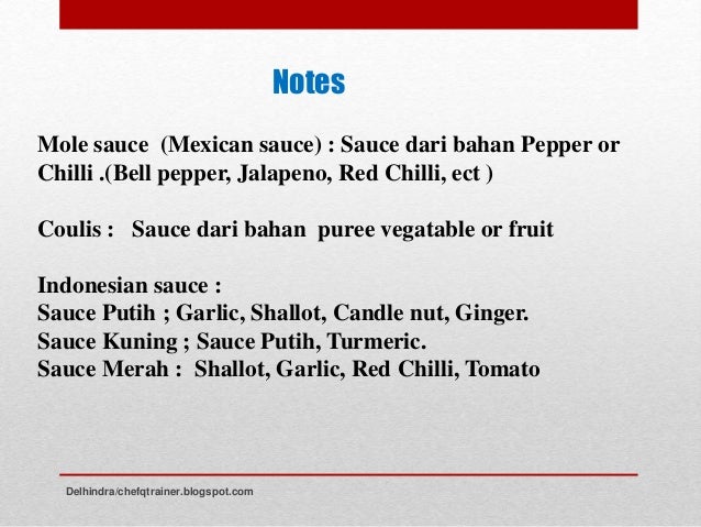 Basic Sauces Www Chefqtrainer Blogspot Com