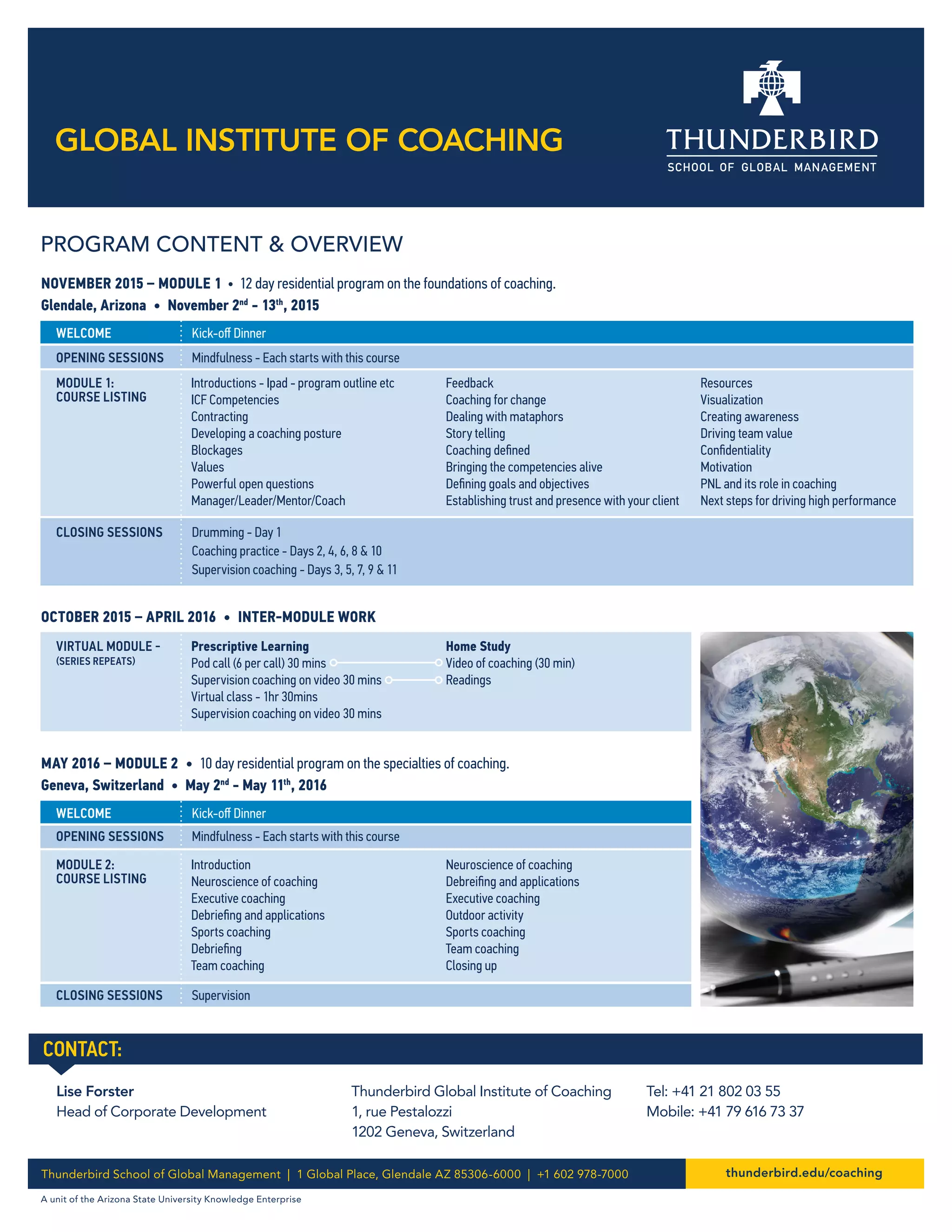 Thunderbird Global Institute of Coaching | PDF