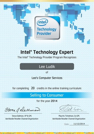 Lee Ludik
Lee's Computer Services
20
11/12/2014
 