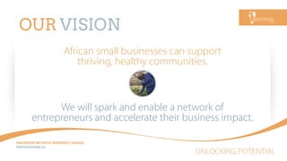 UNLOCKING POTENTIAL
ENGINEERS WITHOUT BORDERS CANADA
PARTNEREWB.CA
OUR VISION
 