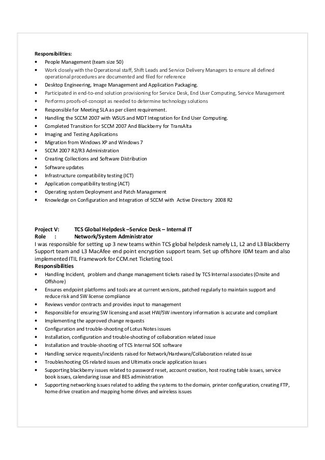 resume it infrastructure services