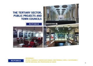 REFERENCES :
AFFINE / ALBINGIA / BAKER & MC KENZIE / BNP PARIBAS / APRIL / CELTIPHARM /
CENTRE NATIONAL DES PROFESSIONS DE SANTÉ
16
 