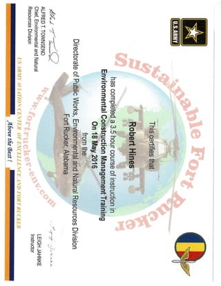 RAH Env construction certificate