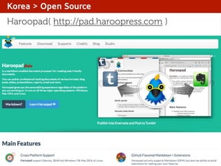 Korea > Open Source

Haroopad( http://pad.haroopress.com )

 