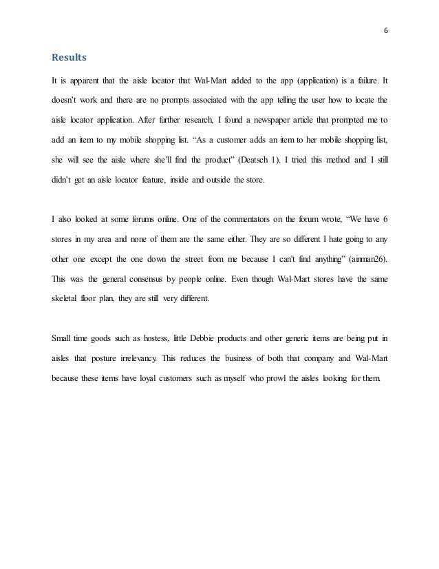 Formal Report On Wal Mart Aisle Arrangement