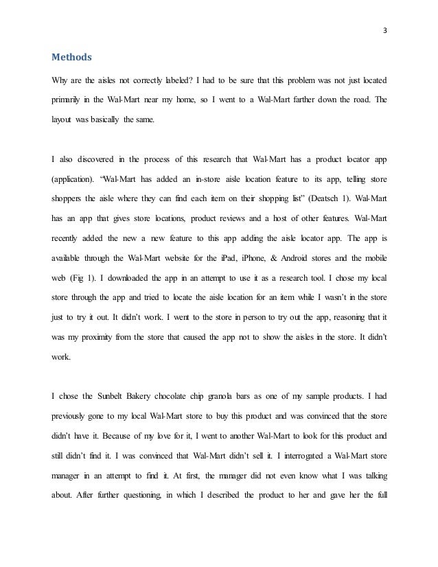 Formal Report On Wal Mart Aisle Arrangement