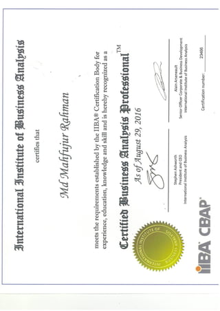 CBAP Certificate