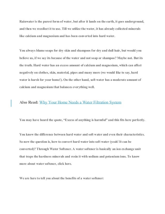 5 benefits of having a water softener