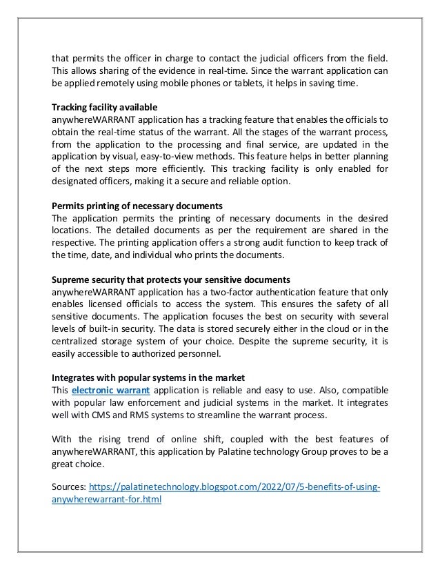 5 Benefits of Using anywhereWARRANT for Electronic Warrants