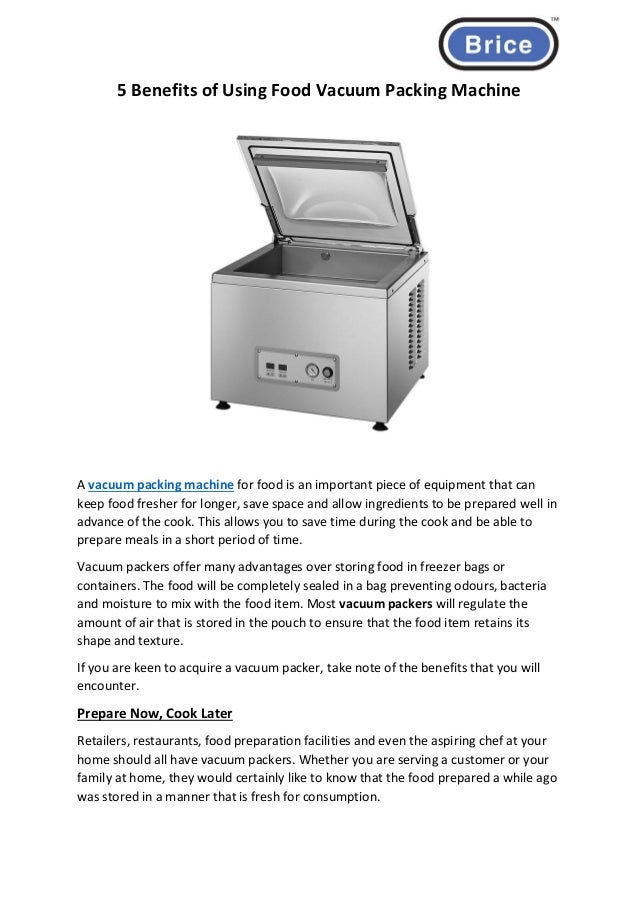 5 Benefits of Using Food Vacuum Packing Machine
