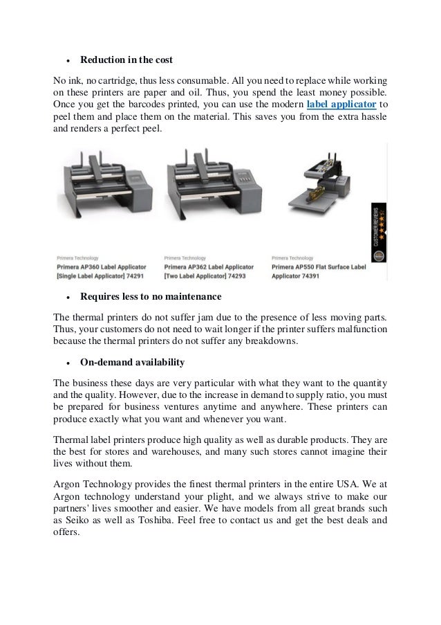 5 Benefits of Using the Thermal Transfer Label Printers