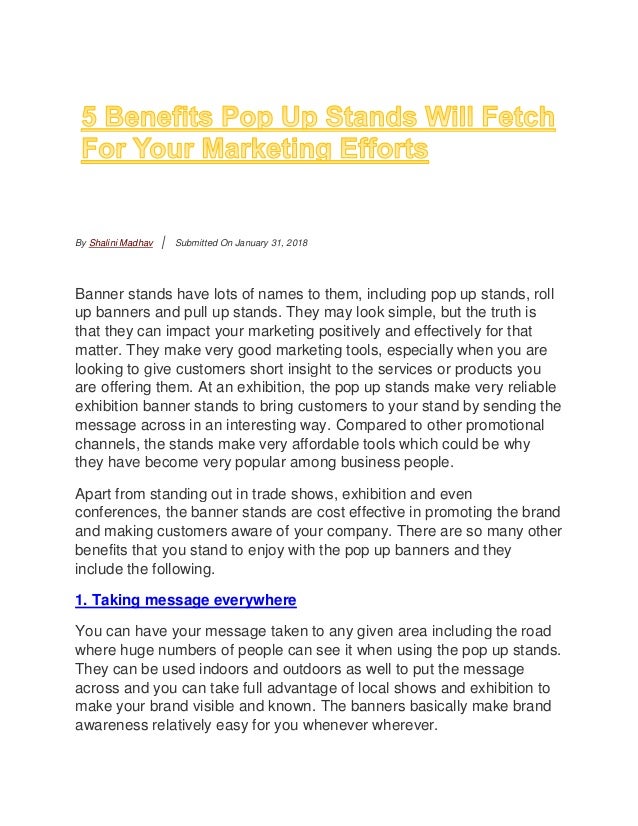 5 Benefits Pop Up Stands Will Fetch For Your Marketing Efforts