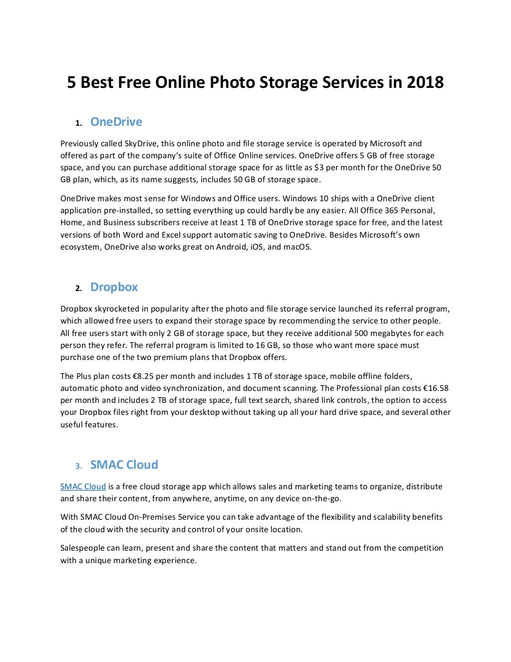 5 Best Free Online Photo Storage Services in 2018