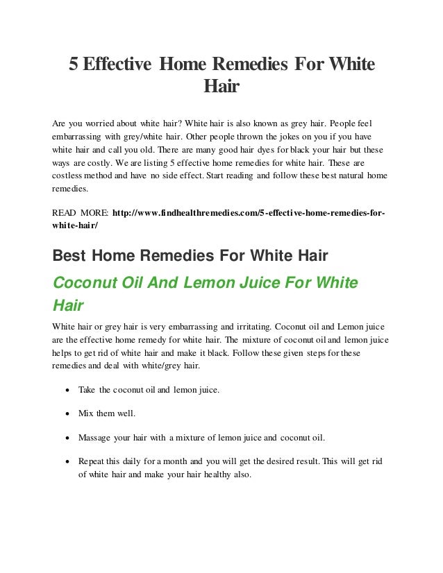 5 Best Home Remedies For White Hair