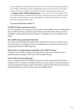5 Best Motherboards for AMD FX 6300 with Integrated Graphics | PDF