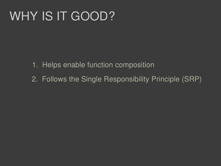 argument function programming only with one br responsibility small prefer br primary functions
