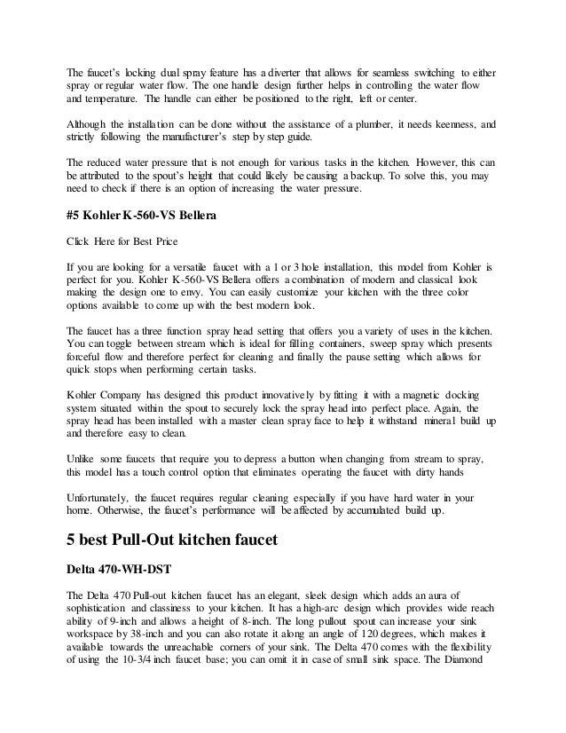 5 Best Pull Down Pull Out Kitchen Faucet Reviews 2018