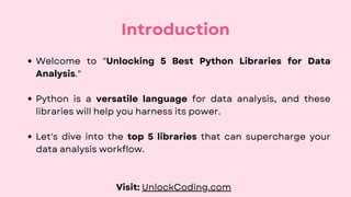 5 Best Python Libraries For Data Analysis | PPT