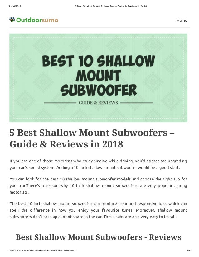 best 12 inch subwoofer 2018