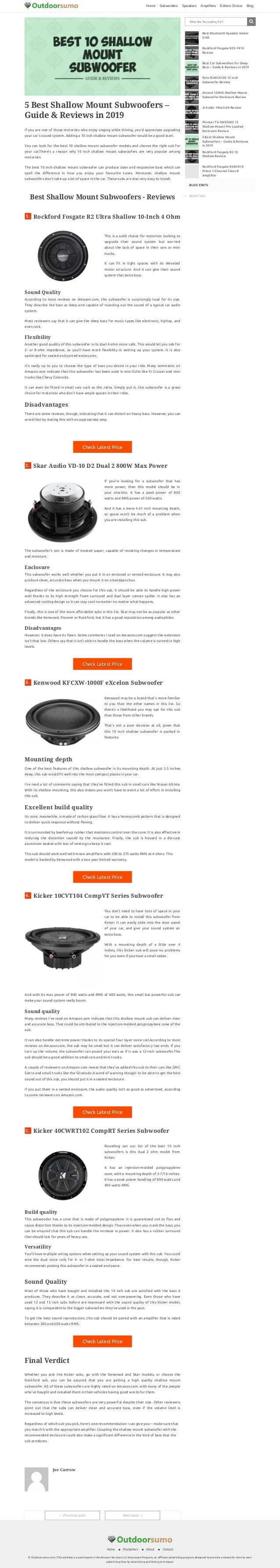 alpine shallow mount subwoofer