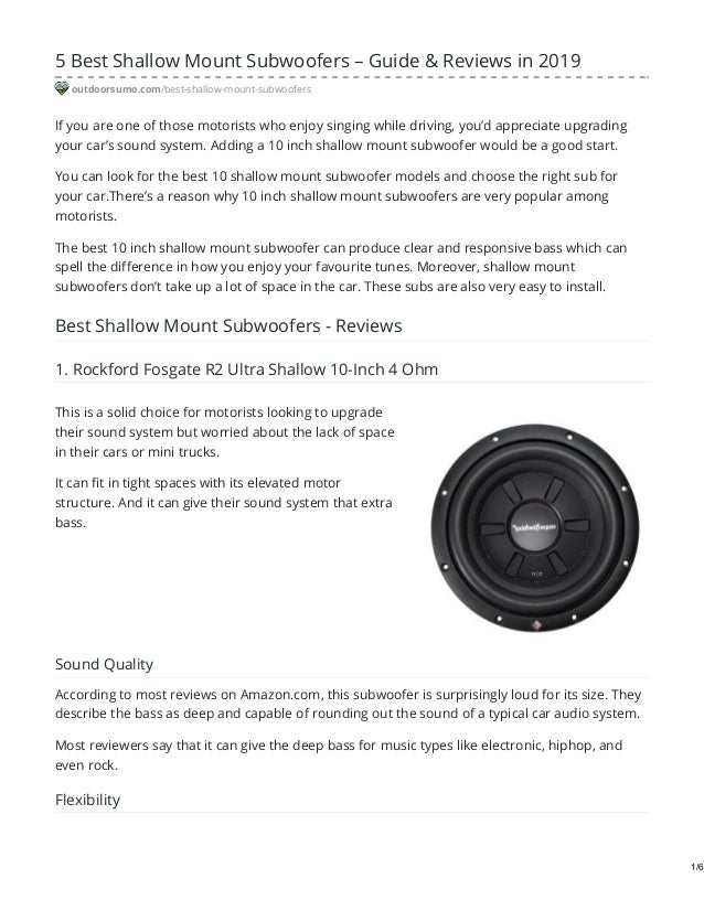 best shallow mount subwoofer 2019
