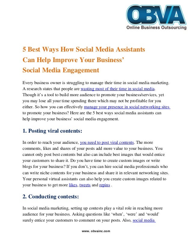 5 Best Ways How Social Media Assistants Can Help Improve Your Business’ Social Media Engagement