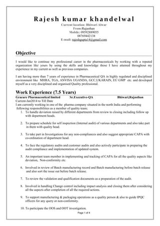 Rajesh cv | DOC