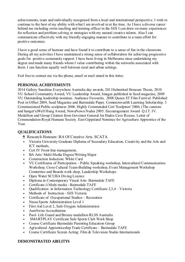 resumes for teachers examples