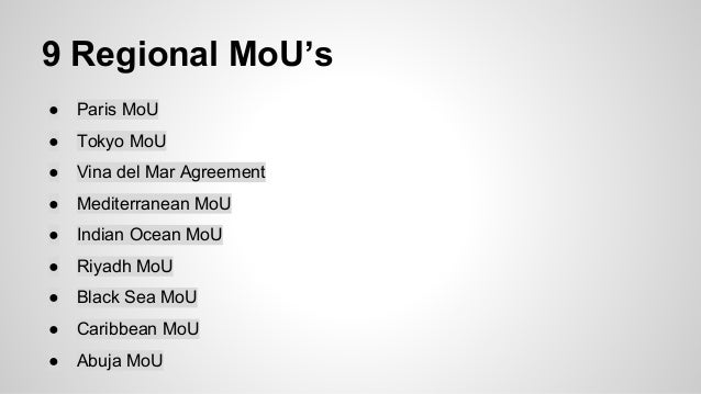 regional mou on port state control