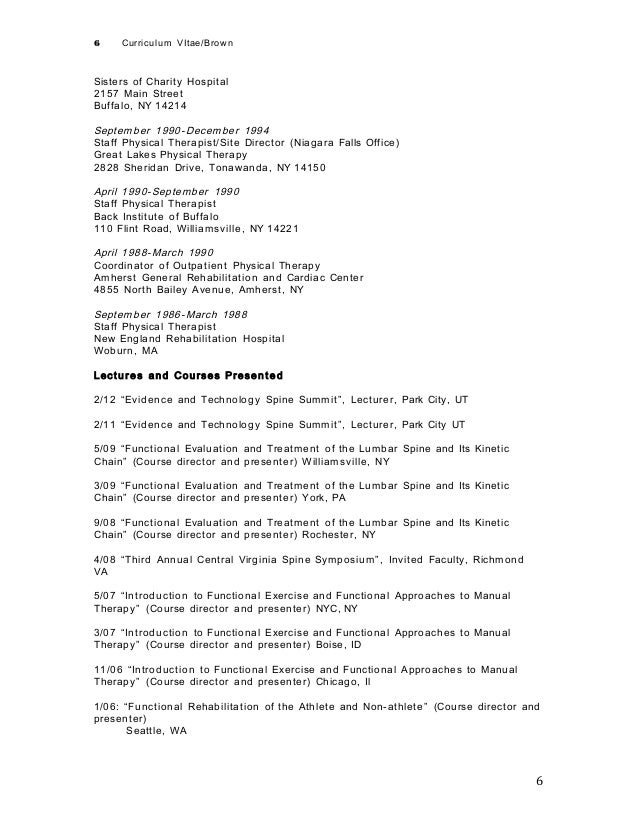 physical therapist resume template
