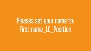 Pleases set your name to:
First name_LC_Position
 