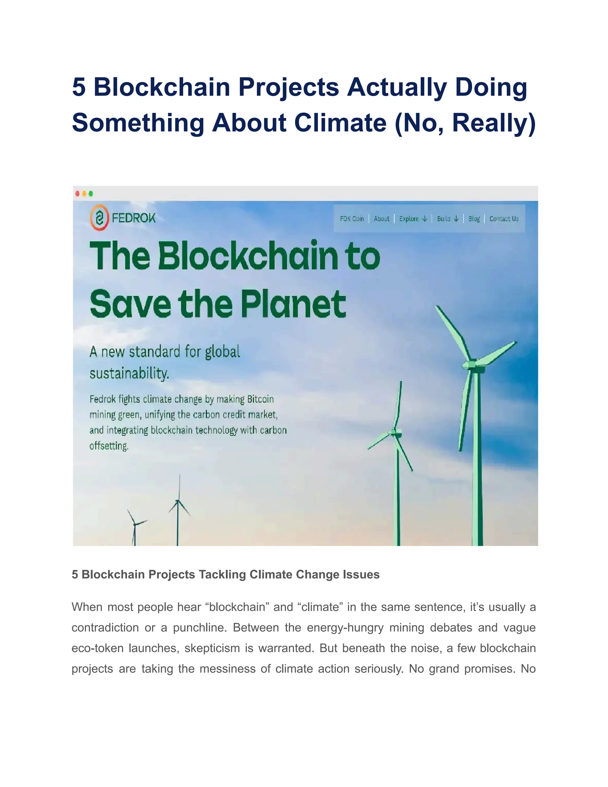 5 Blockchain Projects Actually Doing Something About Climate (No ...