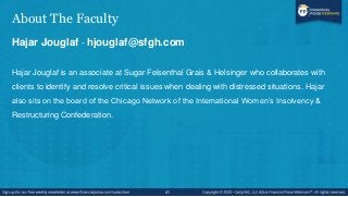 About The Faculty
Hajar Jouglaf - hjouglaf@sfgh.com
Hajar Jouglaf is an associate at Sugar Felsenthal Grais & Helsinger wh...
