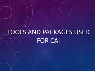 COMPUTERS IN EDUCATION - UNIT 5 - TOOLS AND PACKAGES USED FOR CAI - B ...
