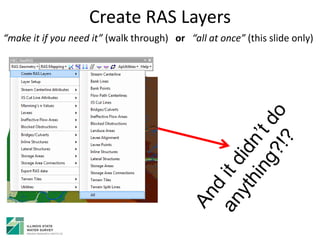 Create RAS Layers
“make it if you need it” (walk through) or “all at once” (this slide only)
 
