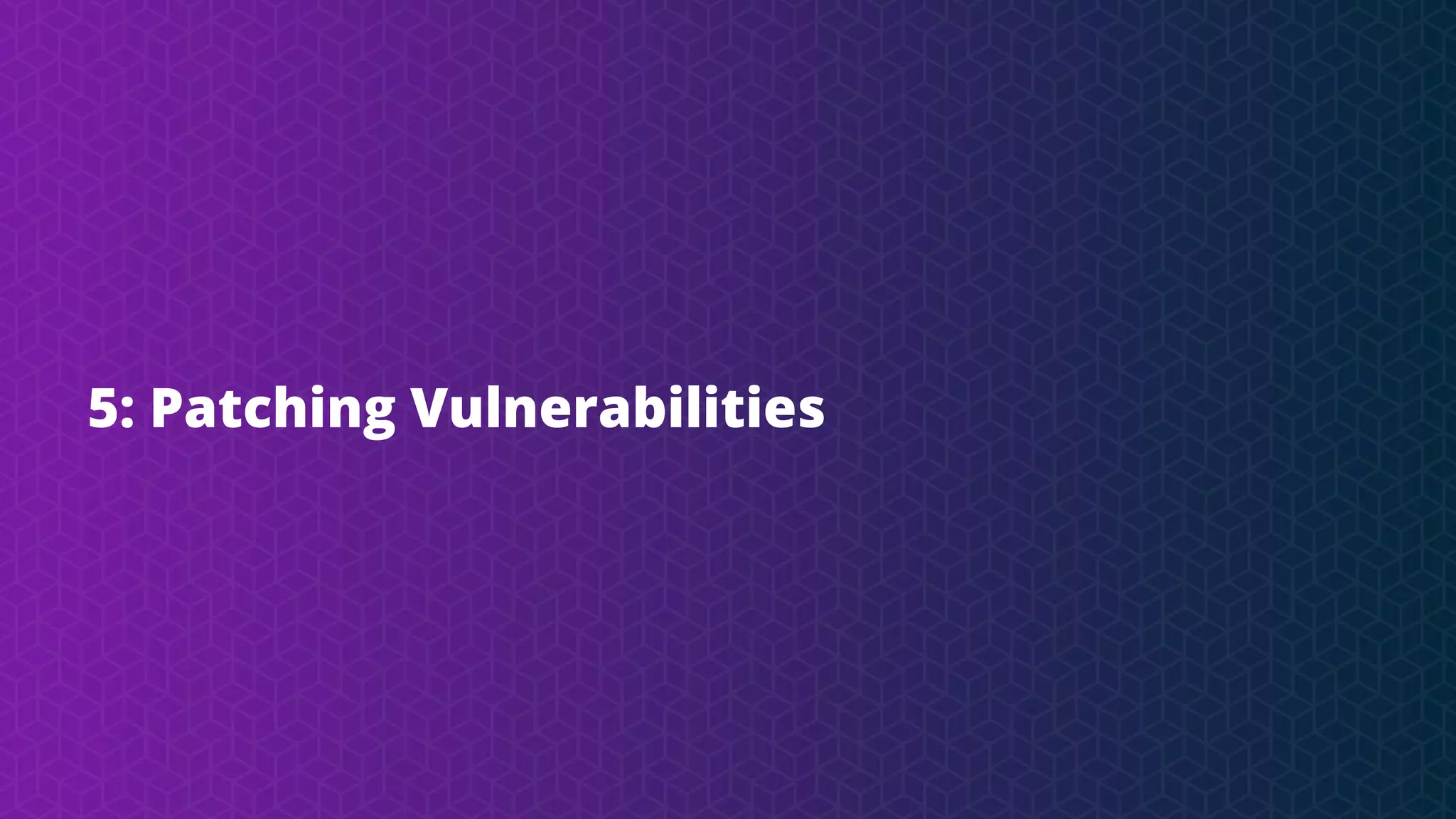5: Patching Vulnerabilities
 