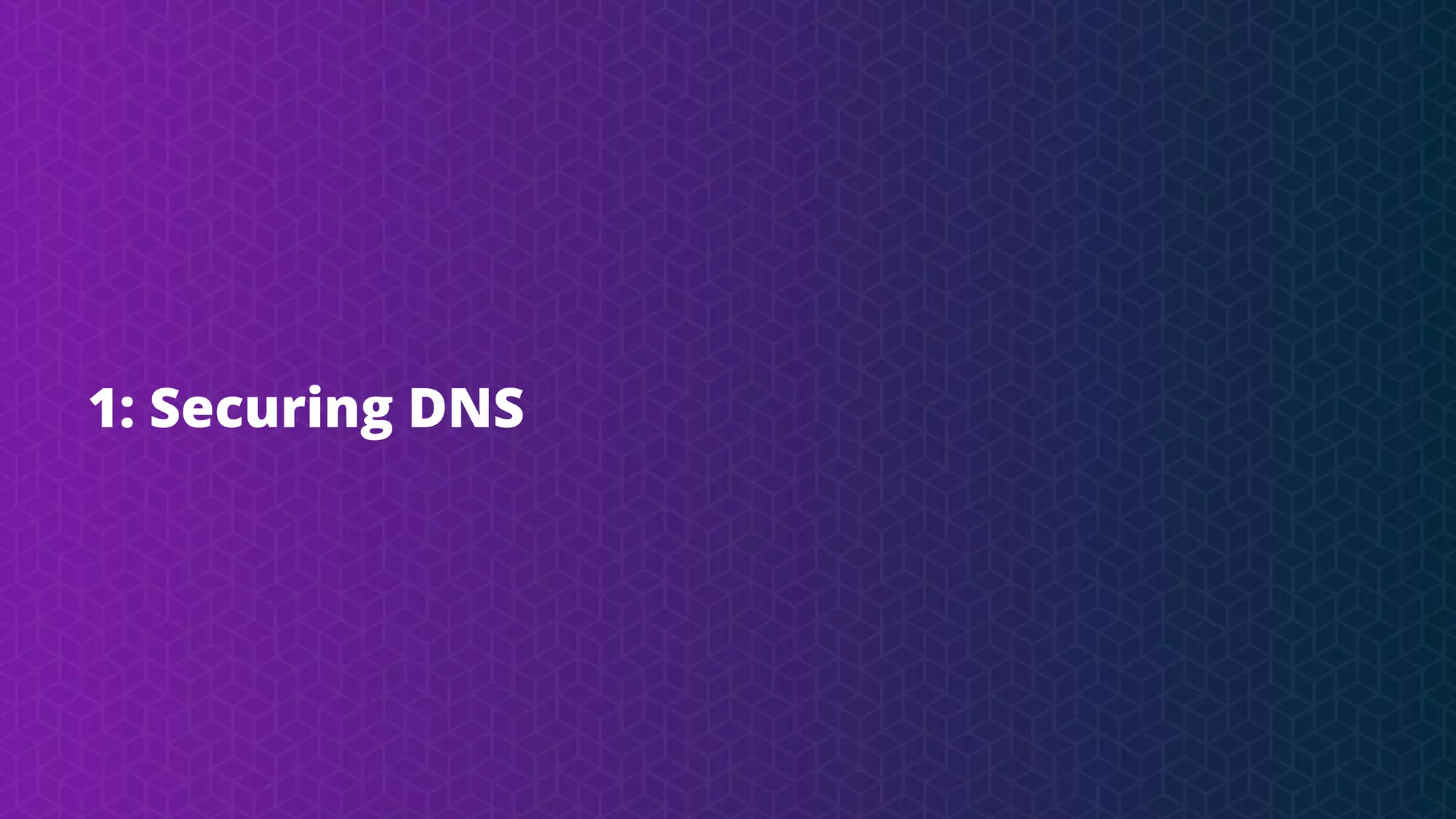 1: Securing DNS
 