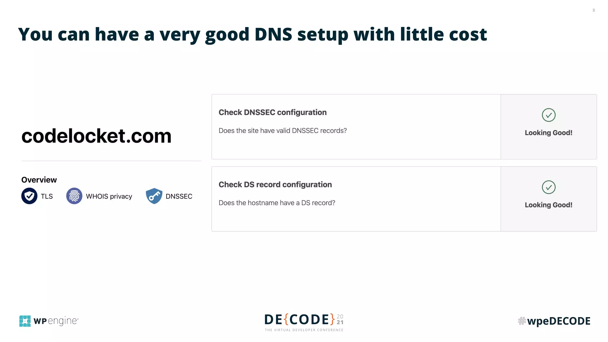 8
You can have a very good DNS setup with little cost
 