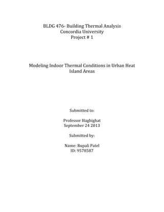 BLDG 476 - HEAT TRANSFER | PDF