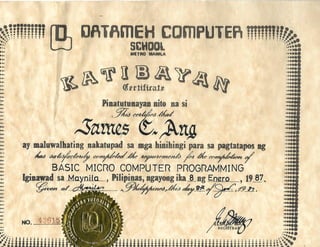 Datamex Programer Diploma 1987