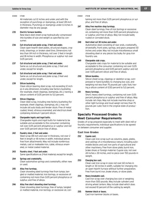 Scrap Classification Chart Scrap Specifications Circular | PDF