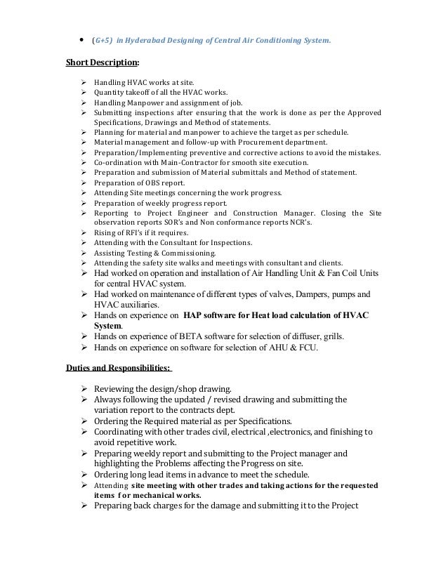 Imran Resume HVAC Engineer