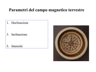 Declinazione Inclinazione Intensità Parametri del campo magnetico terrestre 