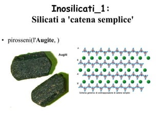 Inosilicati_1:  Silicati a 'catena semplice' pirosseni(l' Augite , ) 