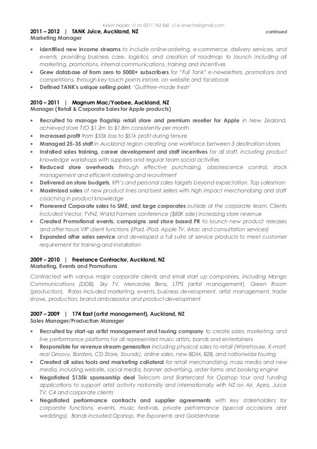 e commerce resume