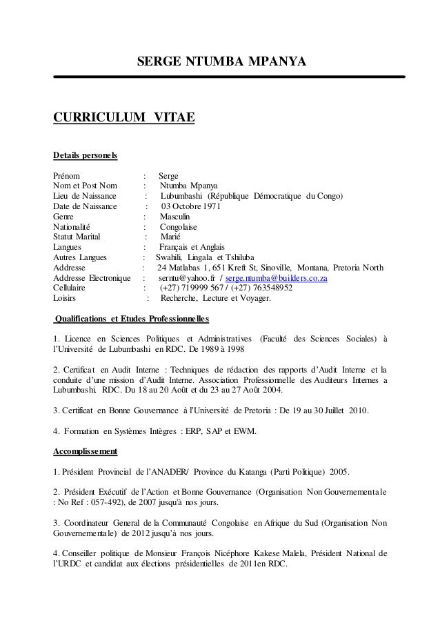 Curriculum vitae congolais 08 picture
