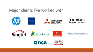 Major clients I’ve worked with
 