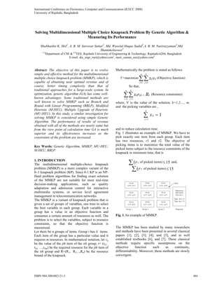 Solving Multidimensional Multiple Choice Knapsack Problem By Genetic ...
